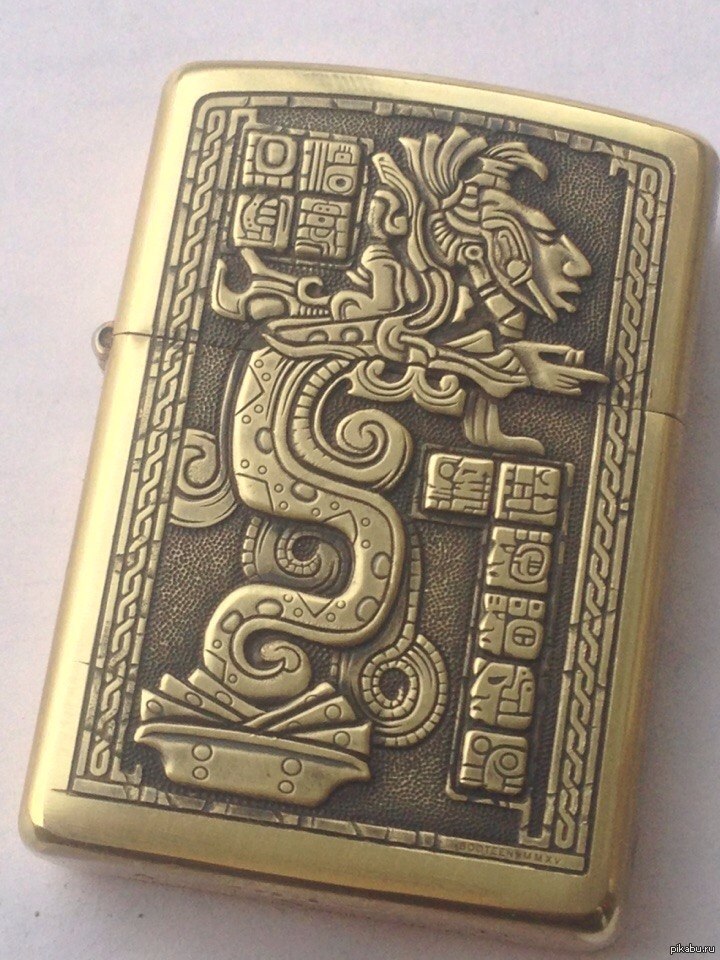 Handmade lighter. - My, Zippo, Lighter, Engraving, Handmade, Mayan, Aztecs