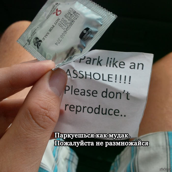 Look what I found on my car window - Parking, Condoms, Not mine, Translation