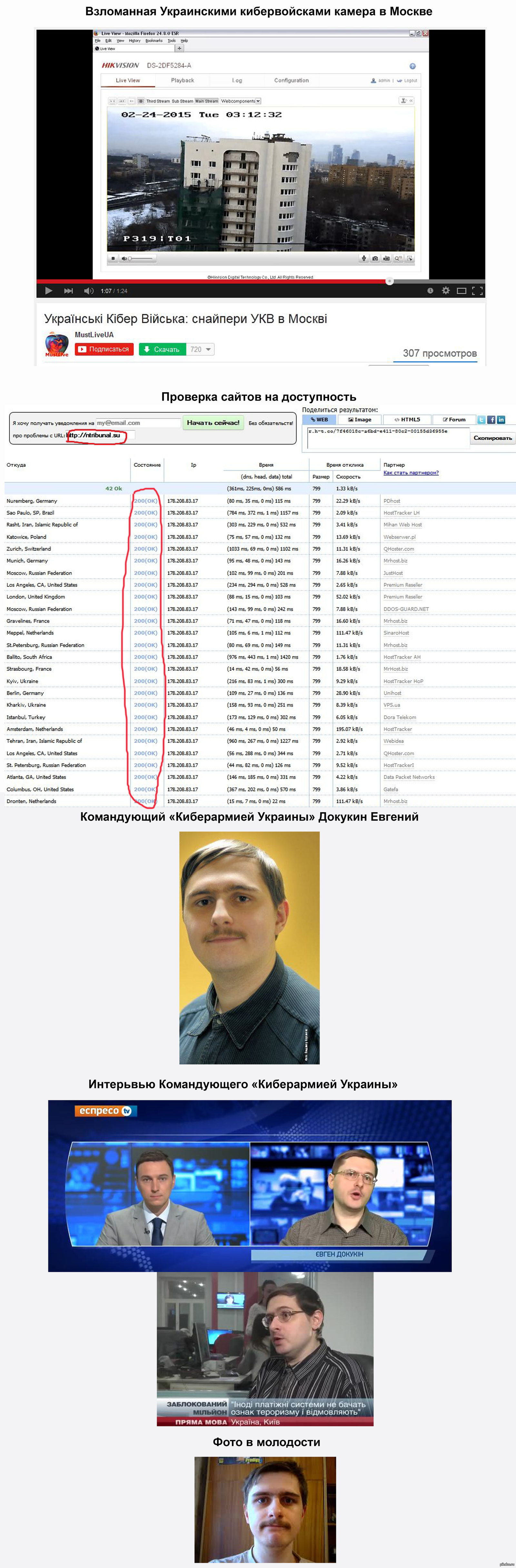 Украинский хакер Евгений Докукин заявил об атаке на сайты ДНР и взломе  веб-камеры в Москве. https://osint24.livejournal.com/3061.html | Пикабу