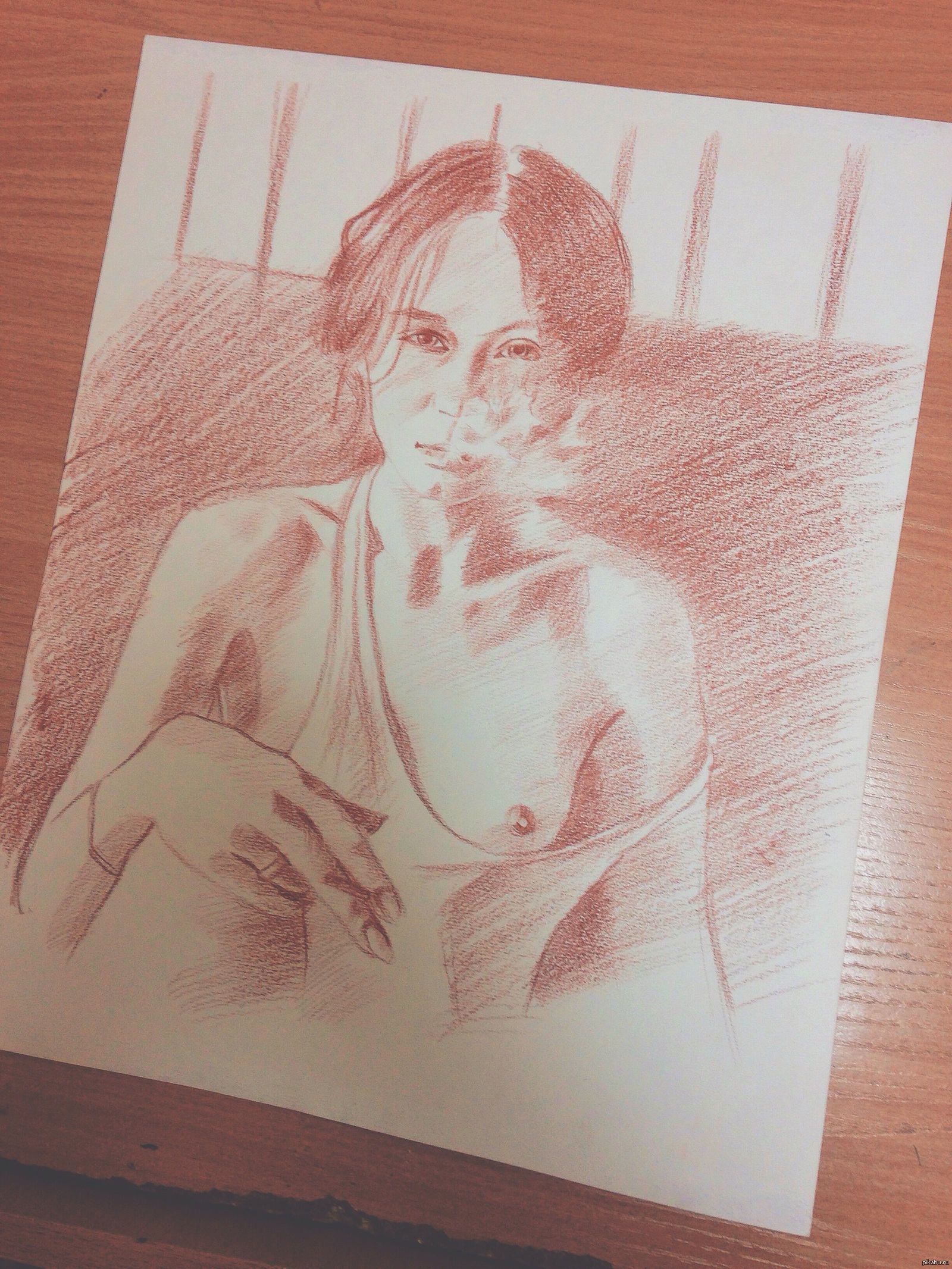 Portrait - NSFW, My, Portrait, Graphics, Drawing, Smoking control