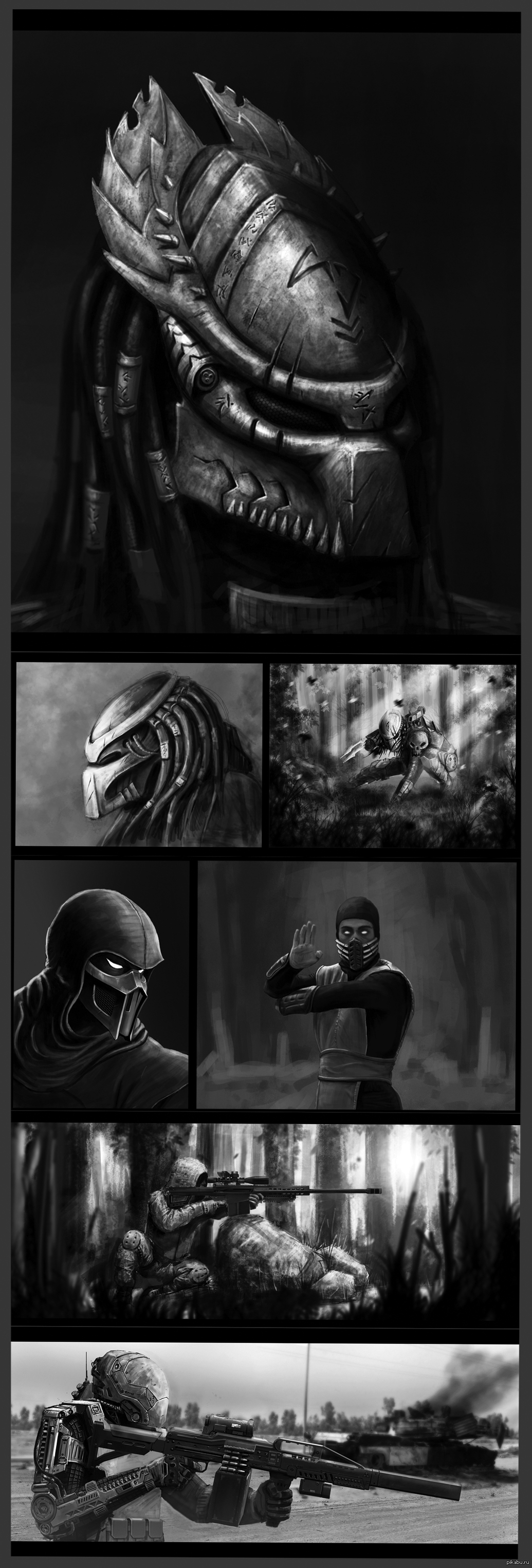 Post for my 16 subscribers! Sorry guys that I rarely upload work here, here's something from the latest. - My, Photoshop, Fan art, Predator, Mortal kombat, , Art, Venom Snake, Predator (film)