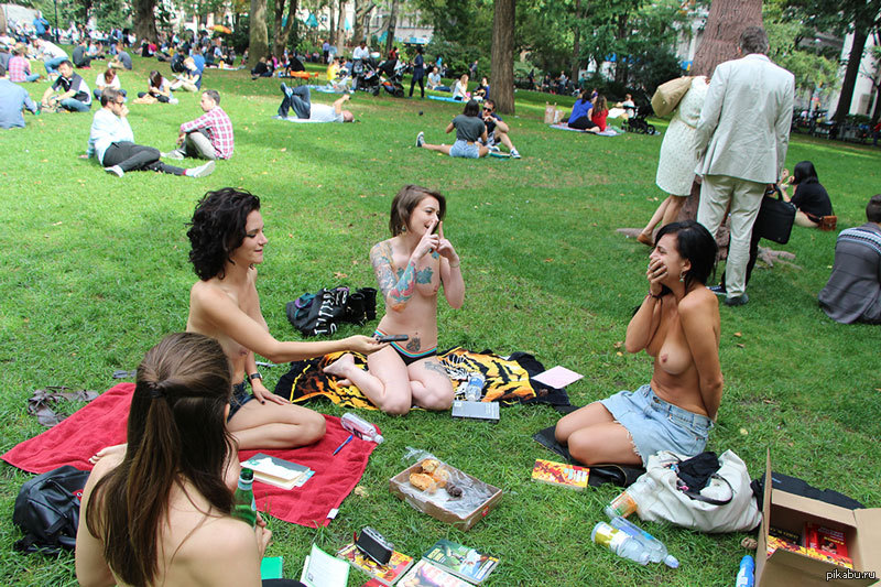 These women will devalue breasts!! - NSFW, The park, Relaxation, Breast, Female, Nudism, Women