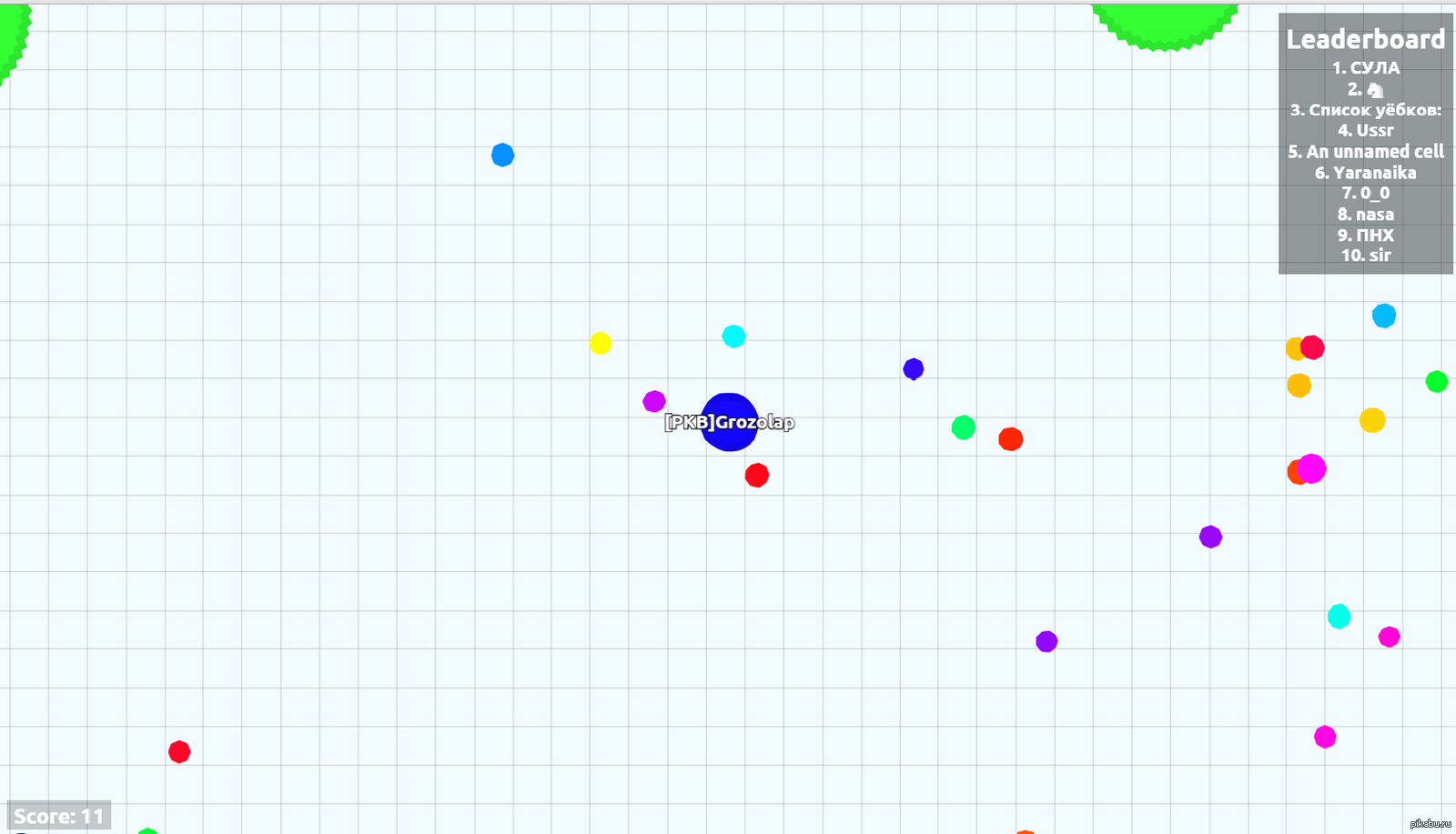 Пикабушники в agar.io Мой ник [pkb]Grozolap | Пикабу