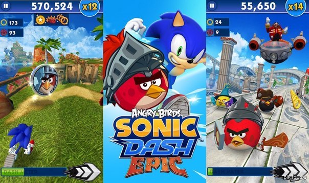 Sonic birds. Angry Birds Sonic Dash Epic. Соник и Энгри бердз. Angry Birds Epic Sonic. Sonic Sega с птичками.