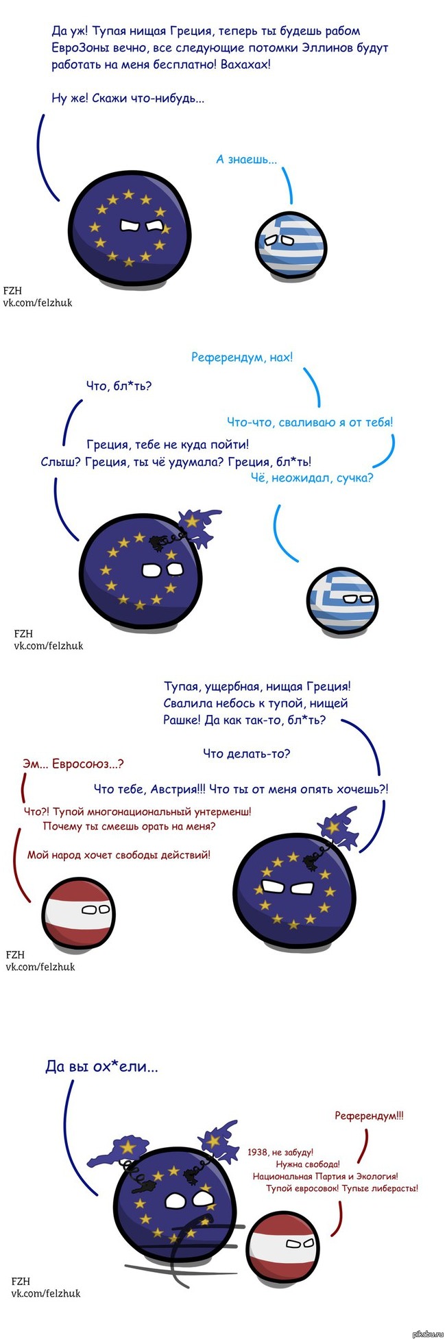 Разброд и шатание в ЕС - Евросоюз, Греция, Австрия, Референдум, Countryballs, Политика