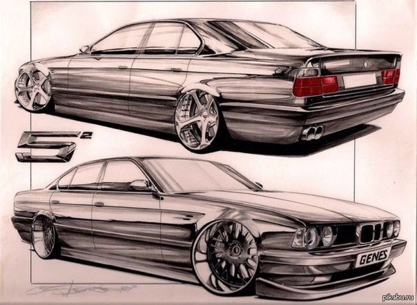 Bmw e34 рисунок