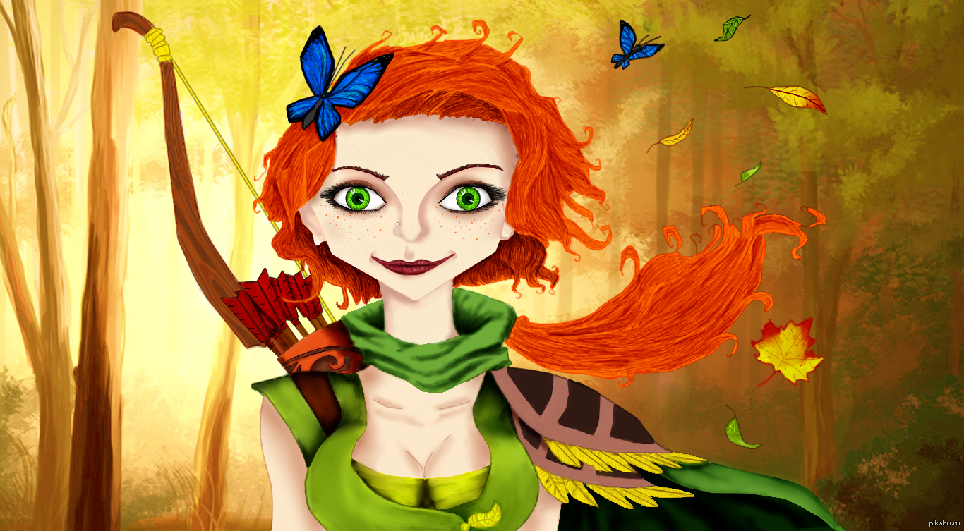 ВИНДРЕЙНДЖЕР. Windranger Art. WR Dota 2. Лысая ВРКА.