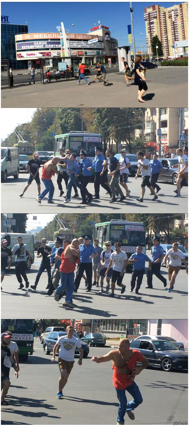 В Харькове напали на прохожего в футболке 