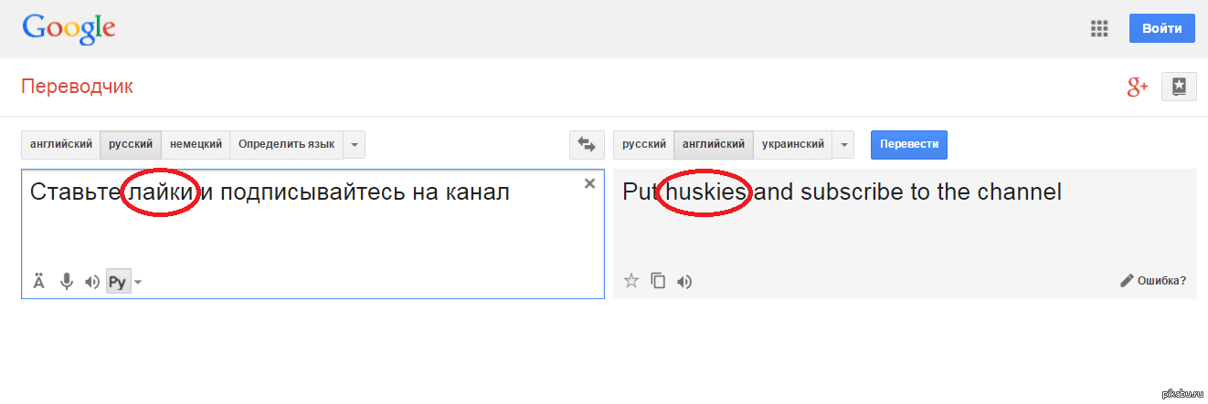 Гугл переводчик с русского языка