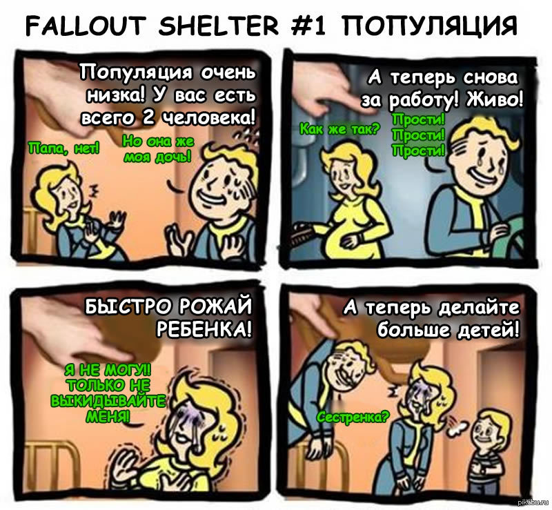 Fallout Shelter #1 Популяция, Fallout, Fallout shelter, Игры, Перевод, 9GAG...
