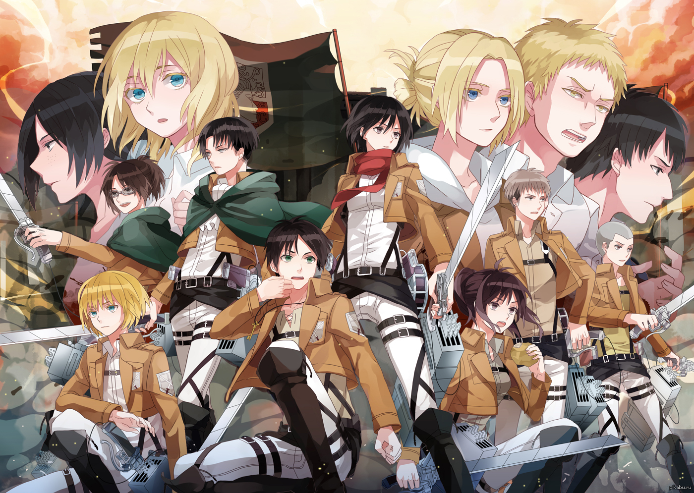 Attack of titan. Аниме атака титанов. Аниме атака титанов 4. Атака титанов / Shingeki no Kyojin. Петра рал и Энни Леонхарт.