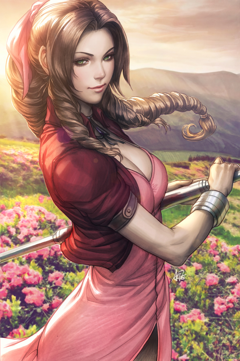 Aerith Gainsborough, Anime Art, Final Fantasy, Final Fantasy VII, Аниме, Ae...