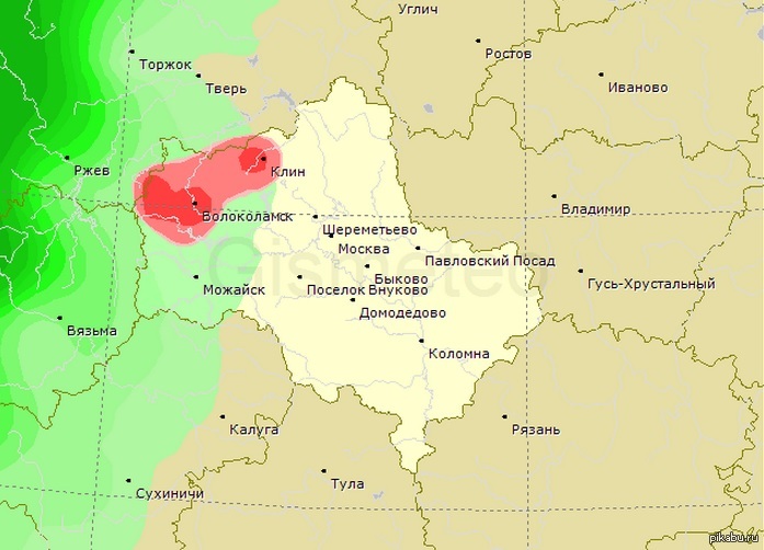 Карта облачности тверь