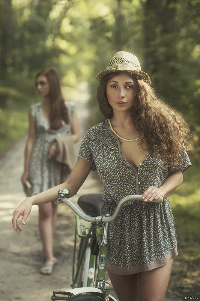 Cyclist - NSFW, Girls, A bike, Nature