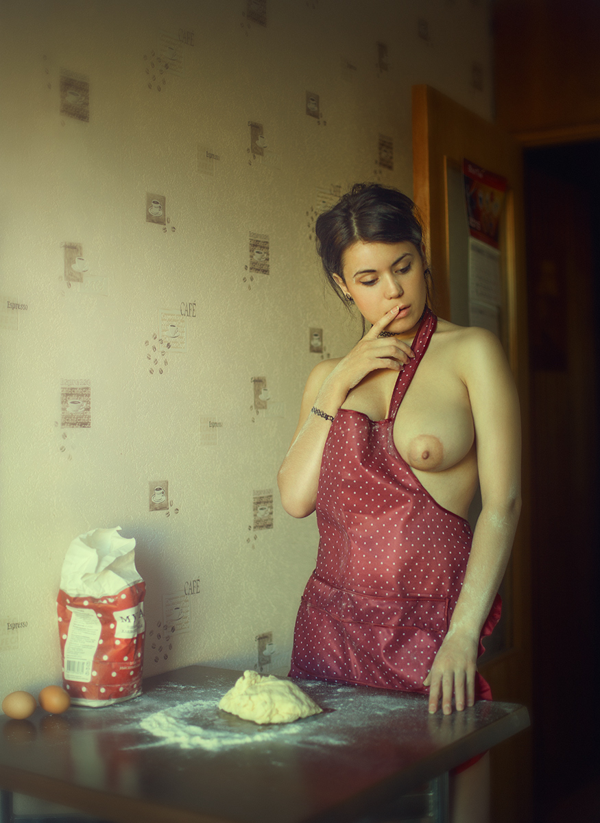 On the kitchen... - NSFW, Girls, Kitchen, Longpost