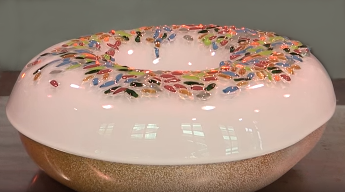 Making a glass donut. - Video, Art, , John Miller, Blower, School of Glass, Glass, GIF, Donuts