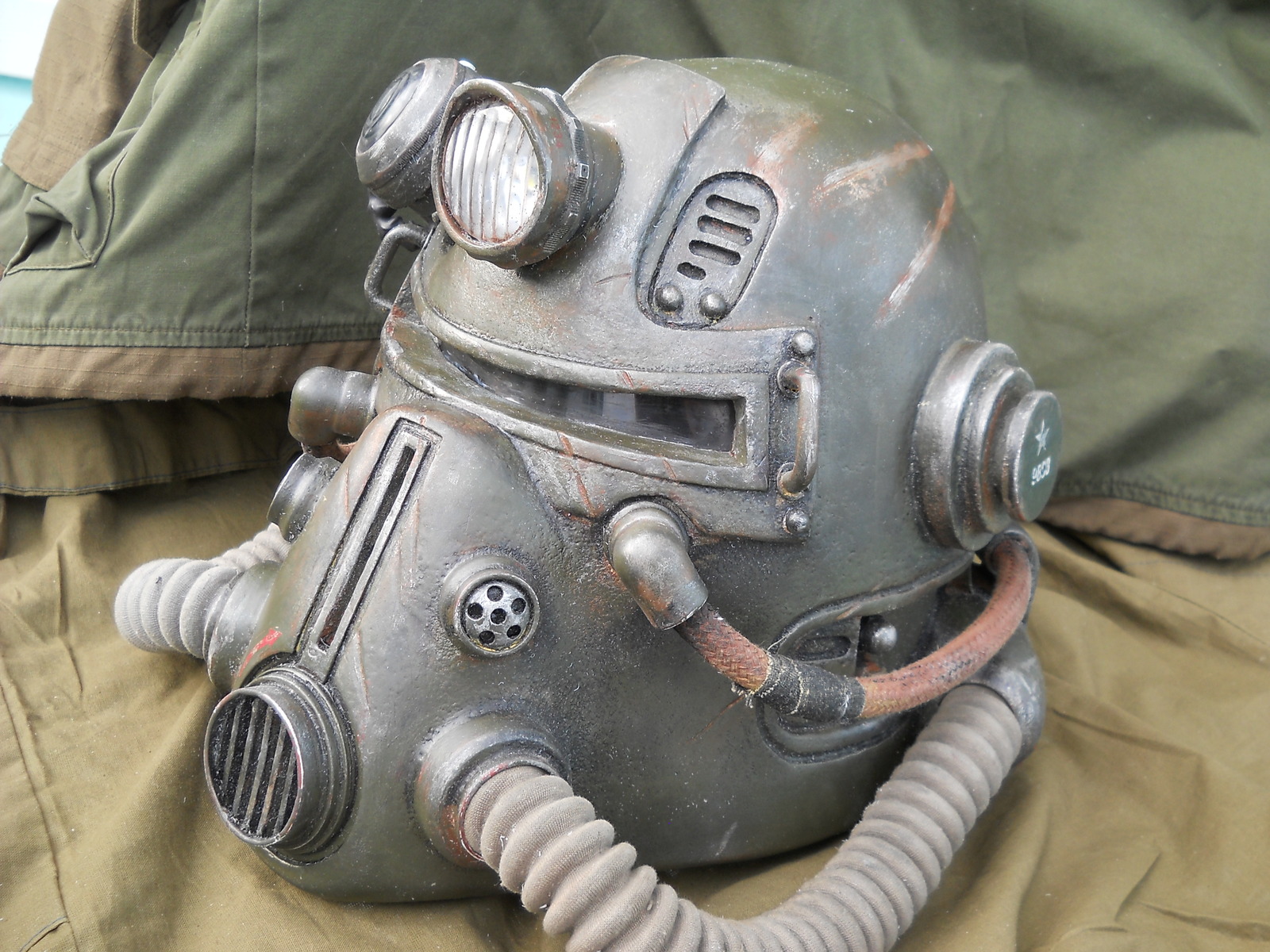 подвеска, шлем силовой брони T-51b из Fallout. латунь.