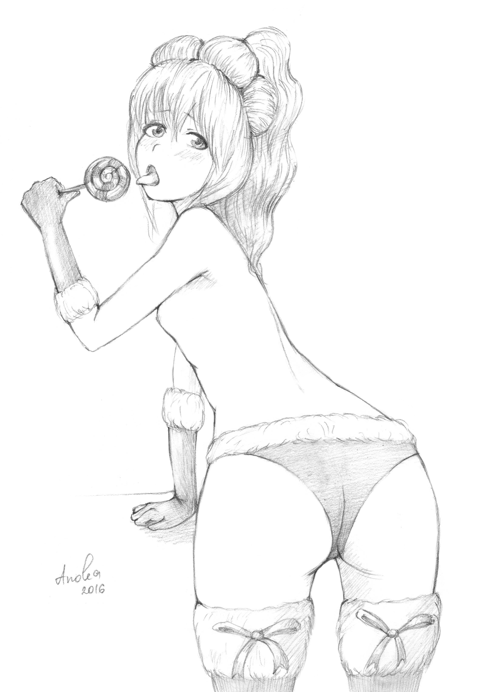 New Year's Ero - NSFW, My, Anime, Erotic, My, Longpost, Loli, Drawing, Girls, New Year