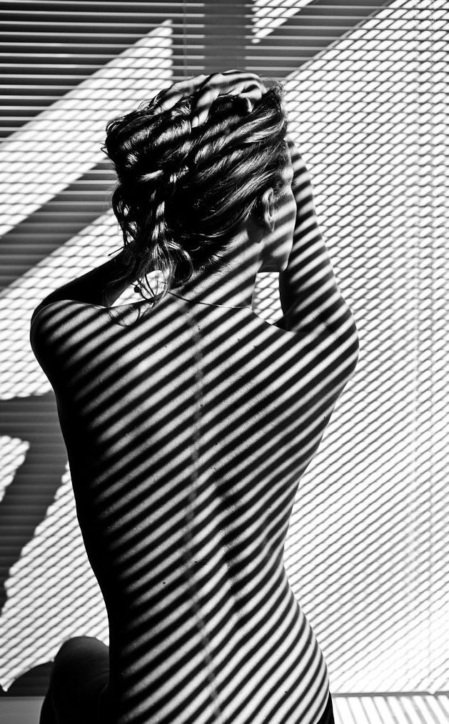 Lines and shadows - NSFW, Lines, Girls, Black and white, Photo, Shadow, Longpost