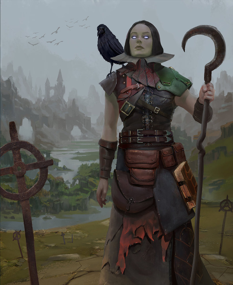 Risen Lancer/ Necrotic Cleric - Art, Games, Cards, Hex, Pierre Raveneau