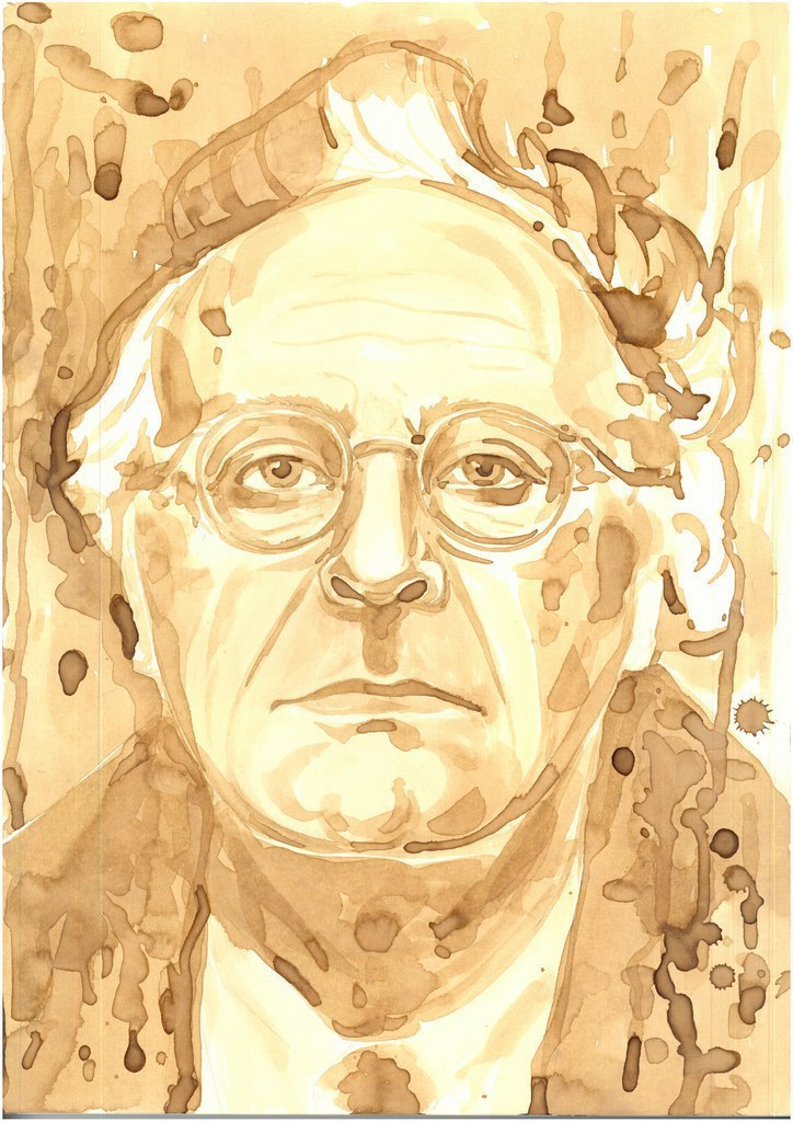 Coffee portrait of Joseph Brodsky - My, Joseph Brodsky, Coffee, Portrait