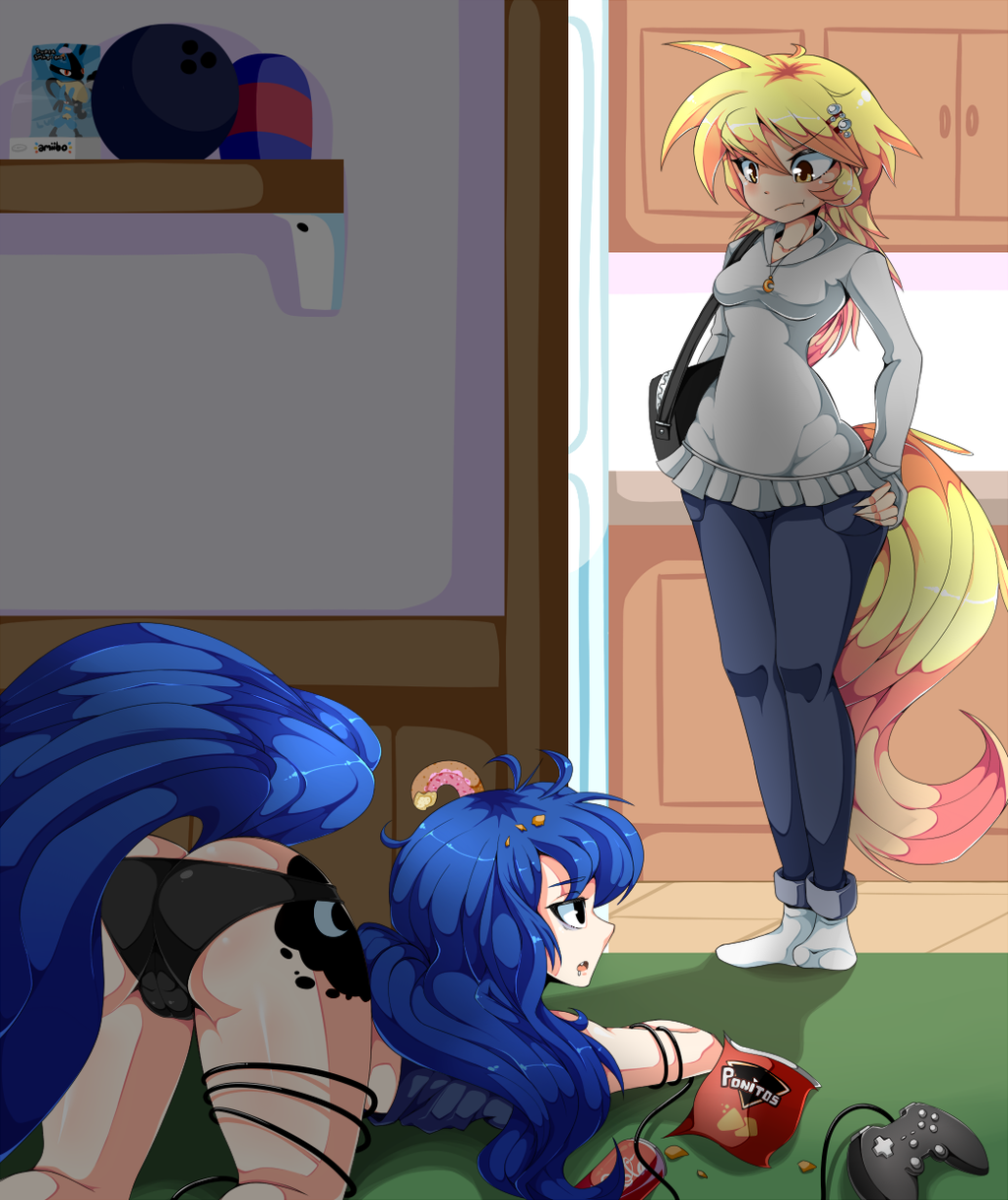 Luna and Derpy - NSFW, My little pony, MLP Suggestive, Princess luna, Derpy hooves, Humanization