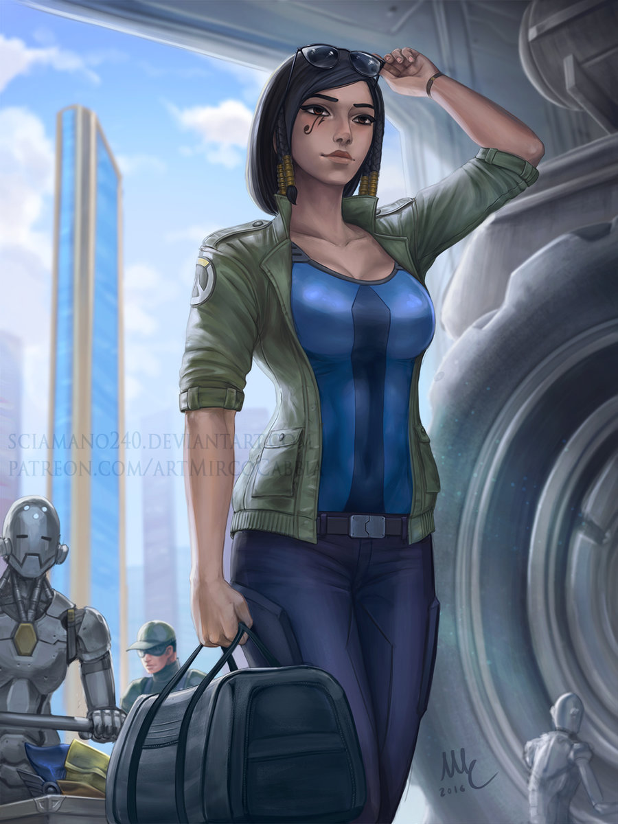 Фарра без реактивной брони - Pharah, Overwatch, Blizzard, DeviantArt