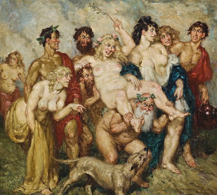 Erotic phantasmagoria by artist Norman Lindsay - NSFW, , Painting, Satyr, Fantasy, Longpost