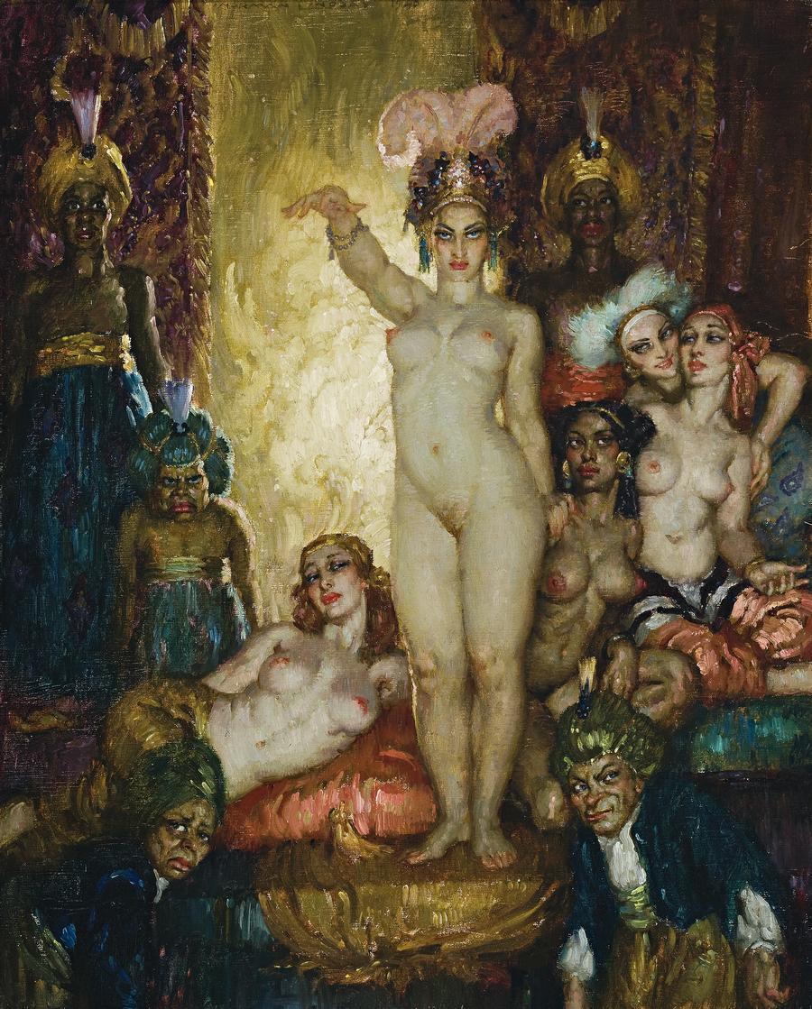 Erotic phantasmagoria by artist Norman Lindsay - NSFW, , Painting, Satyr, Fantasy, Longpost