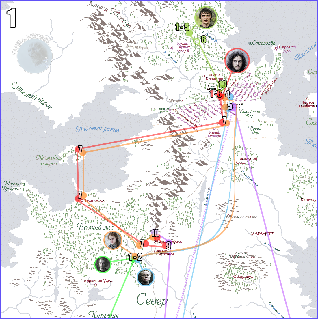 Карта передвижений персонажей Игры Престолов в 6 сезоне | Пикабу