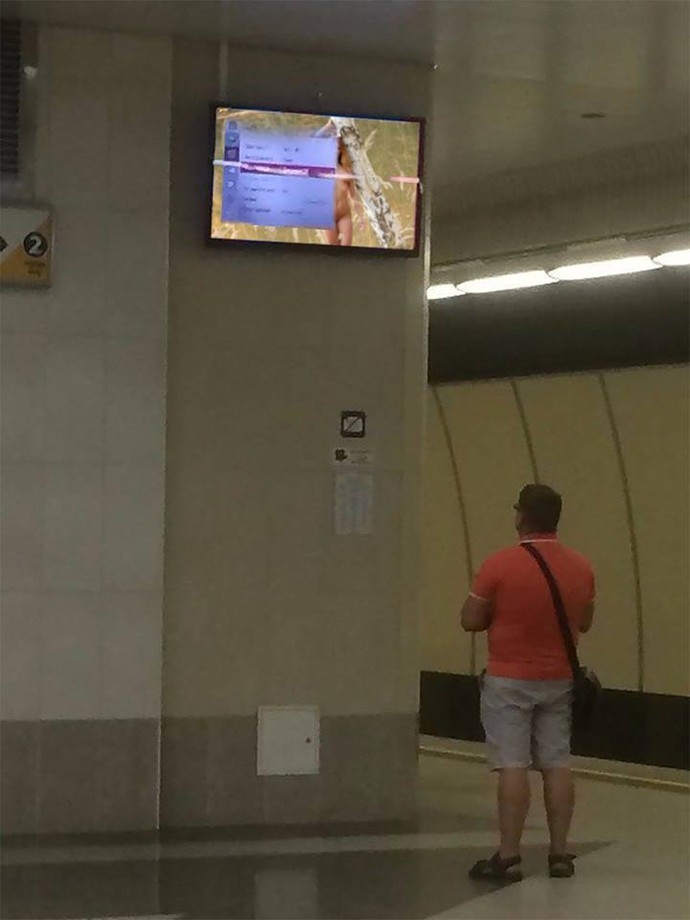 When nothing can stop you 2 - NSFW, Minsk, Metro, Girls, Nudity, Remote controller, TV set, Photoshop