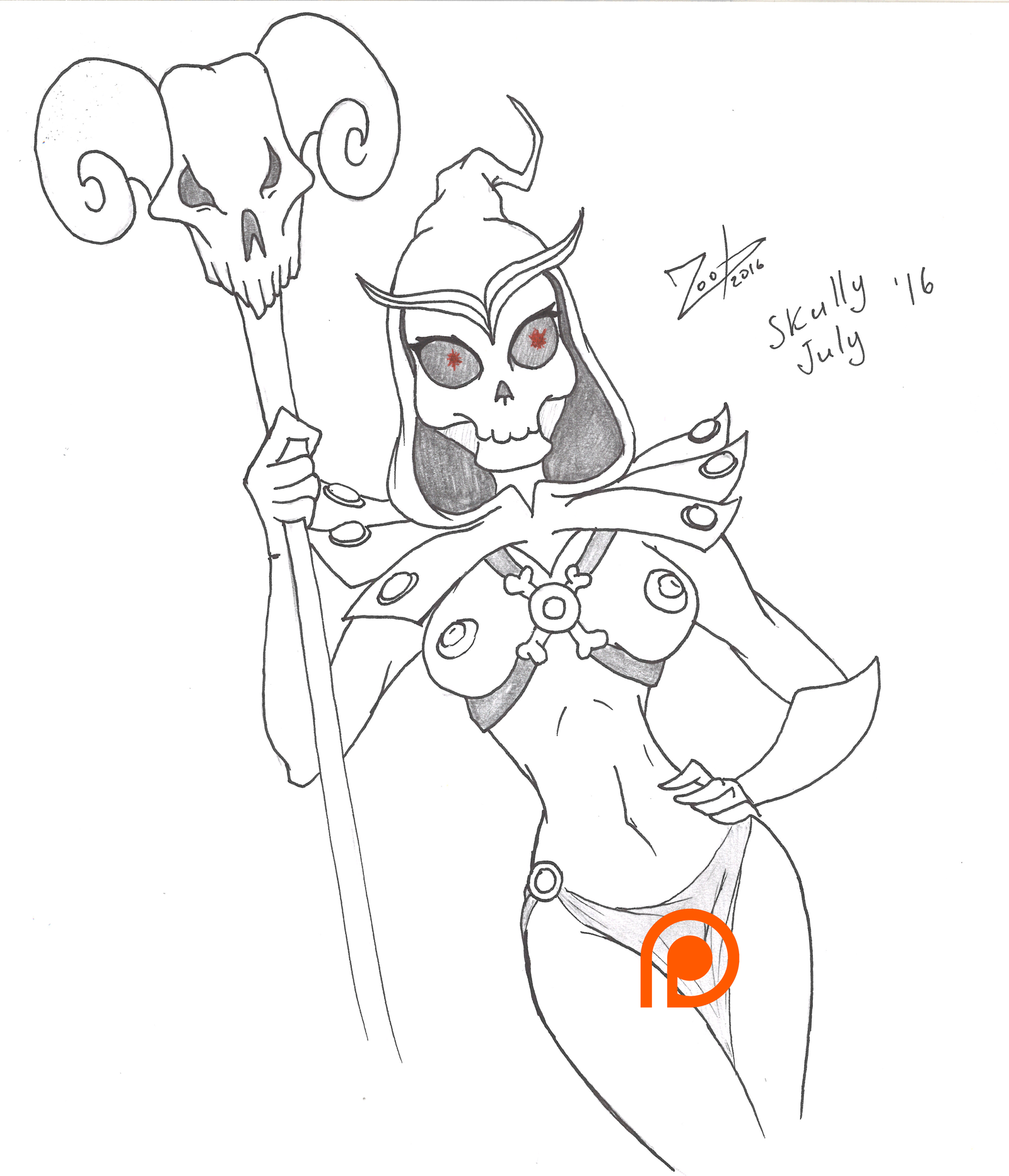 Skully July 2016 Day 05 - NSFW, My, Zoobastik, Drawing, Hentai