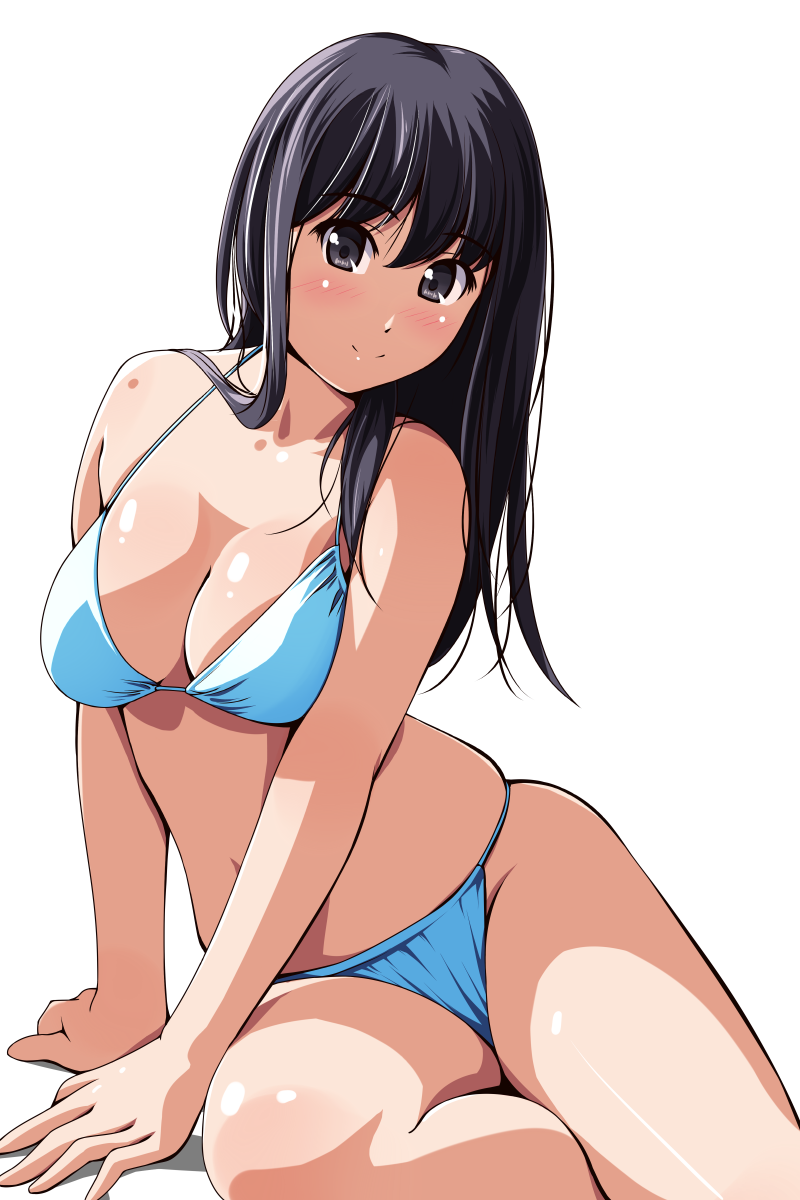 Anime Art - NSFW, , Swimsuit, Bikini, Anime art, , Longpost, Breast