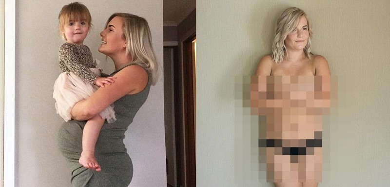 Aussie undresses, speaking out against the fashion for a quick recovery of a figure after childbirth (8 photos) - NSFW, Childbirth, Figure, Longpost