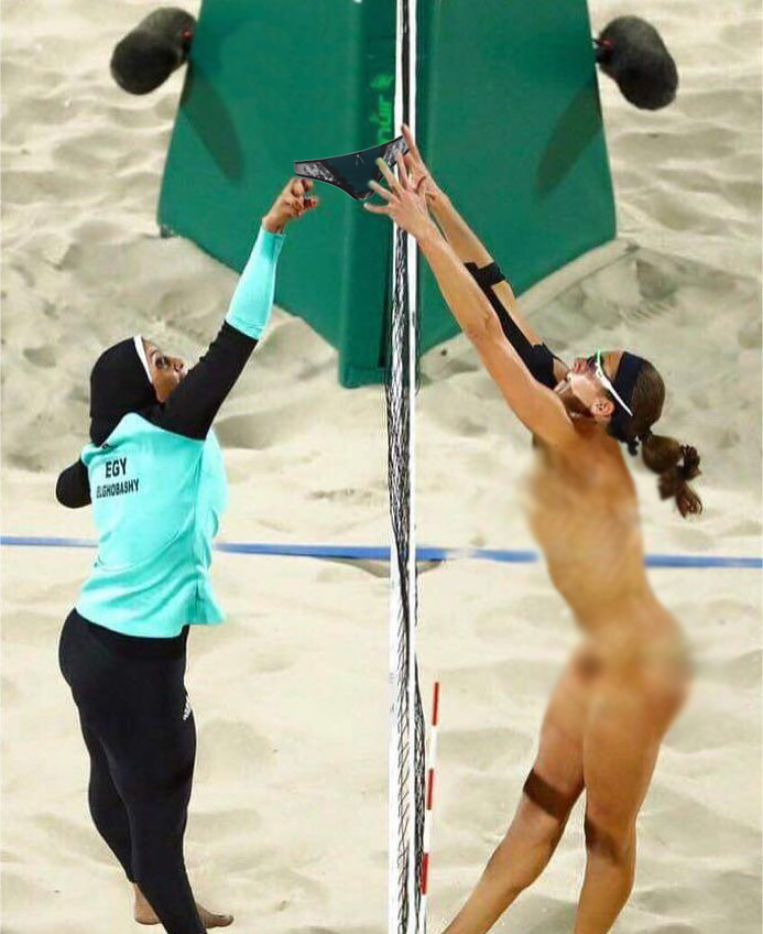 There is something in this ... - NSFW, Olympiad, 2016, Rio 2016, Rio de Janeiro, Beach volleyball, Egypt, Germany, Underpants