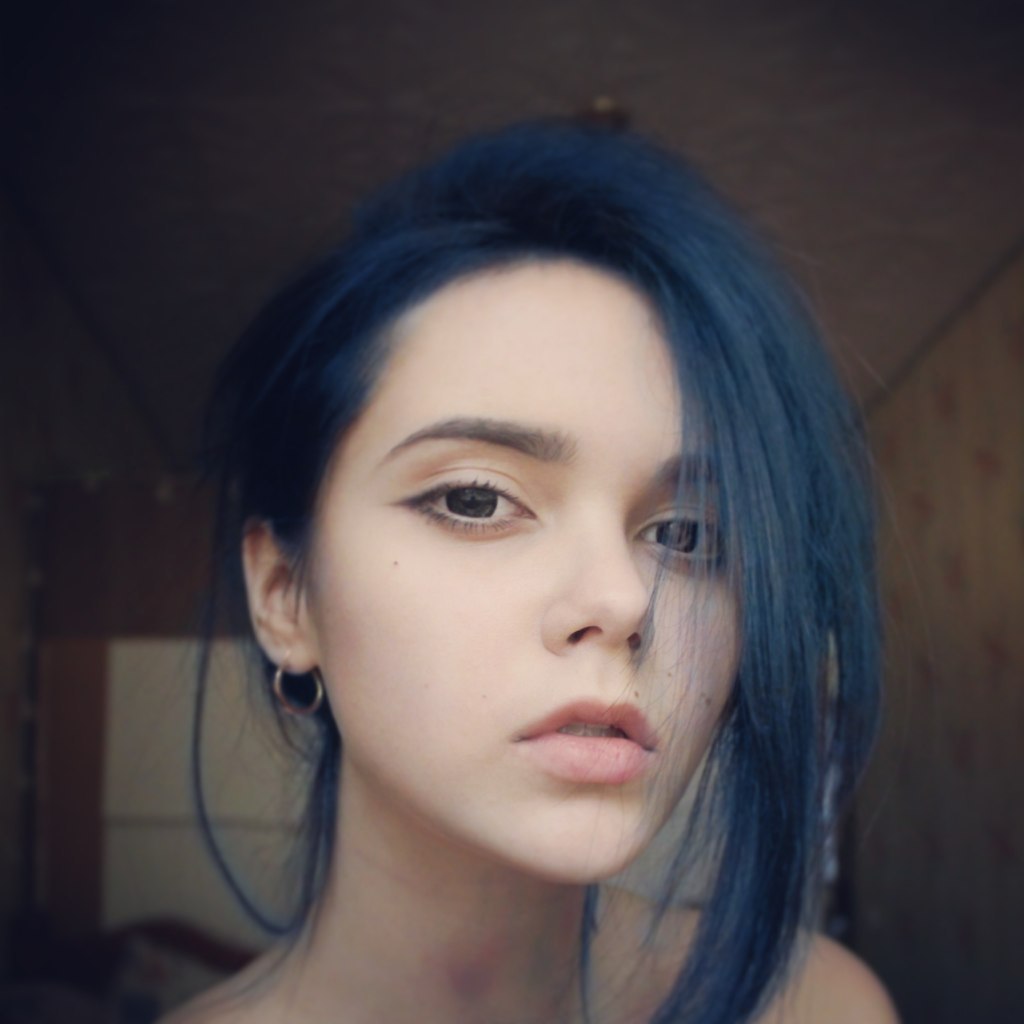 Blue haired - Girls, Photo, Blue hair