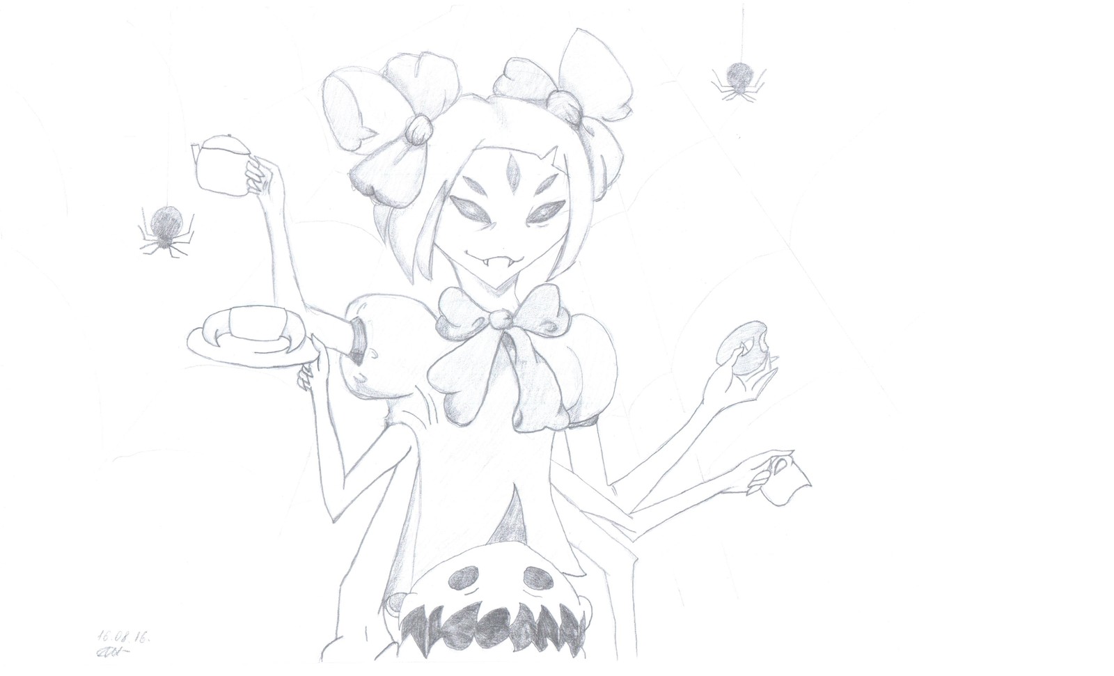 Muffet - My, Undertale, Muffet, Game art, Longpost