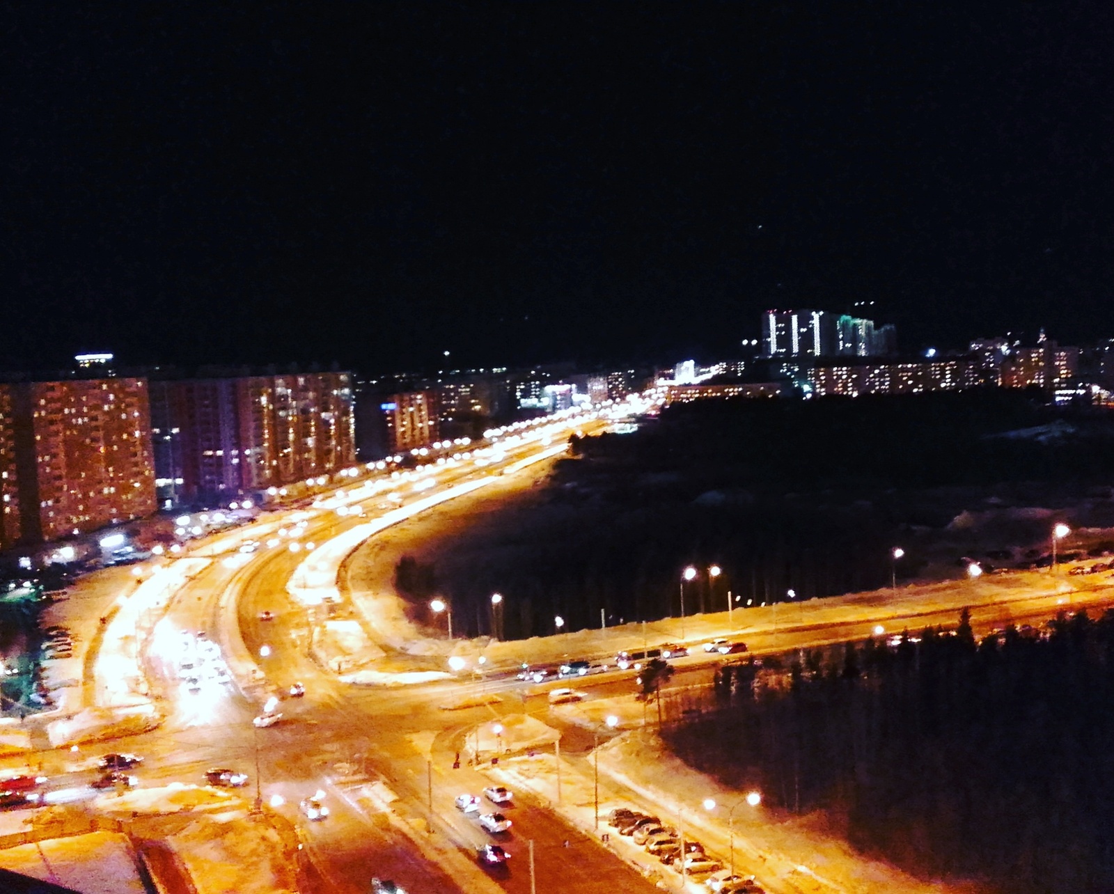 Evening surgut from a height of 10-16 floors. - My, Evening, Surgut, Longpost