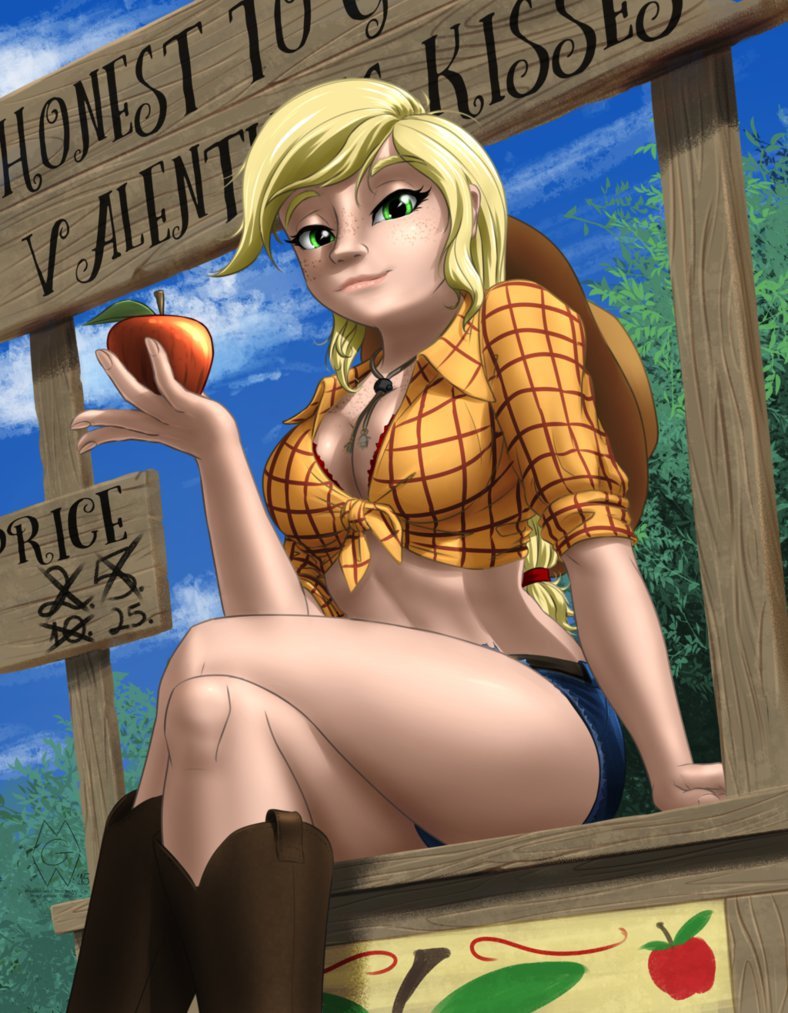 Sweet Like an Apple - My little pony, Applejack, MLP Edge, Humanization, PonyArt, Mykegreywolf