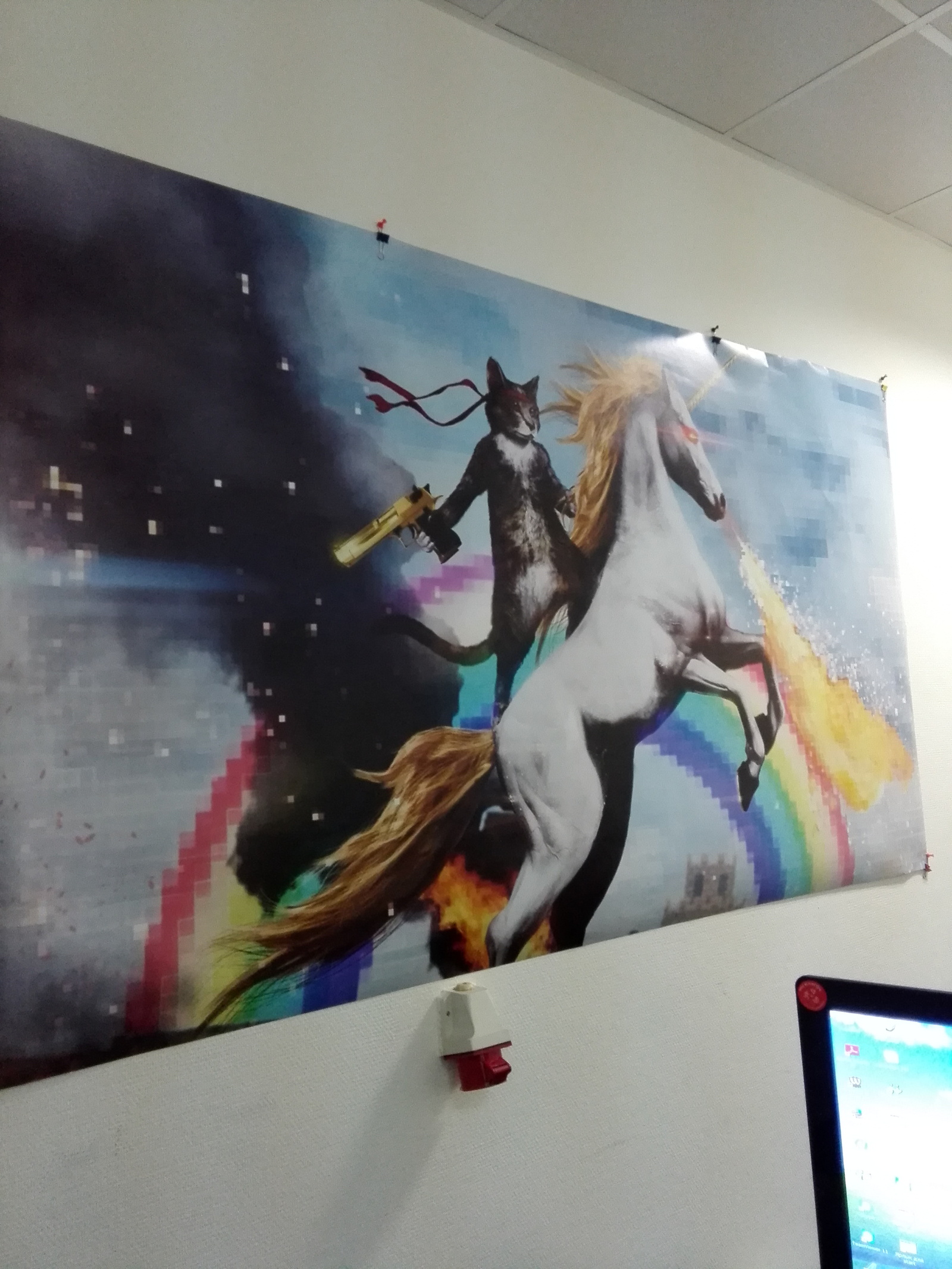 Just bragging about the new poster. - My, Poster, , cat, Unicorn