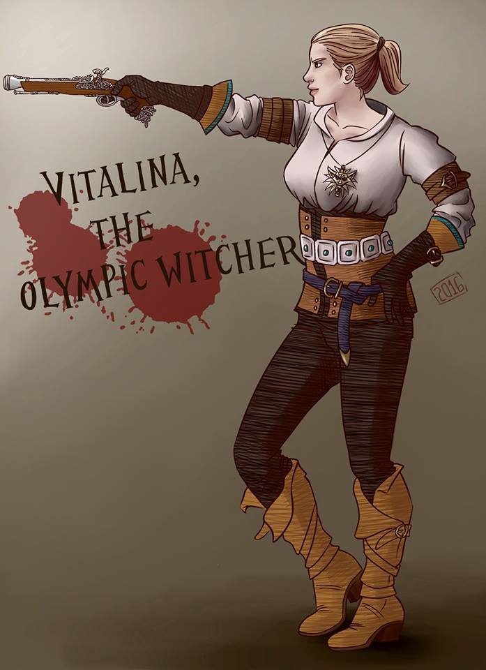 Vitalina, the Olympic Witcher - Ведьмак, Олимпиада Рио, Олимпиада, Рио-2016, Фан-Арт, Виталина Бацарашкина, Рио-Де-Жанейро