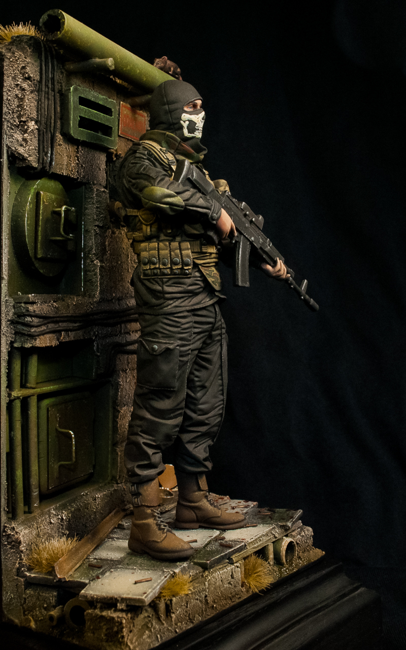 Stalker - mercenary - My, Miniature, Modeling, Stalker, Painting, , Kalashnikov, Longpost