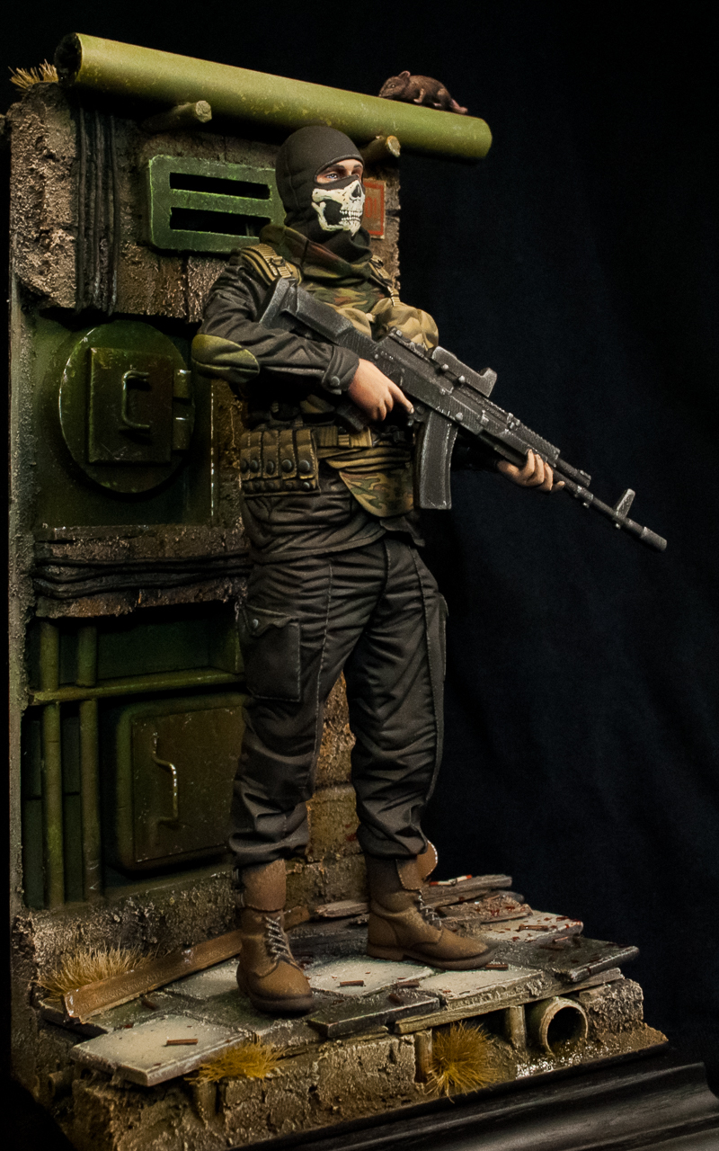 Stalker - mercenary - My, Miniature, Modeling, Stalker, Painting, , Kalashnikov, Longpost