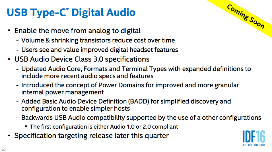 Intel at the annual forum explained why you should forget about listening to music through a 3.5mm jack - Intel, USB, Type-c, 