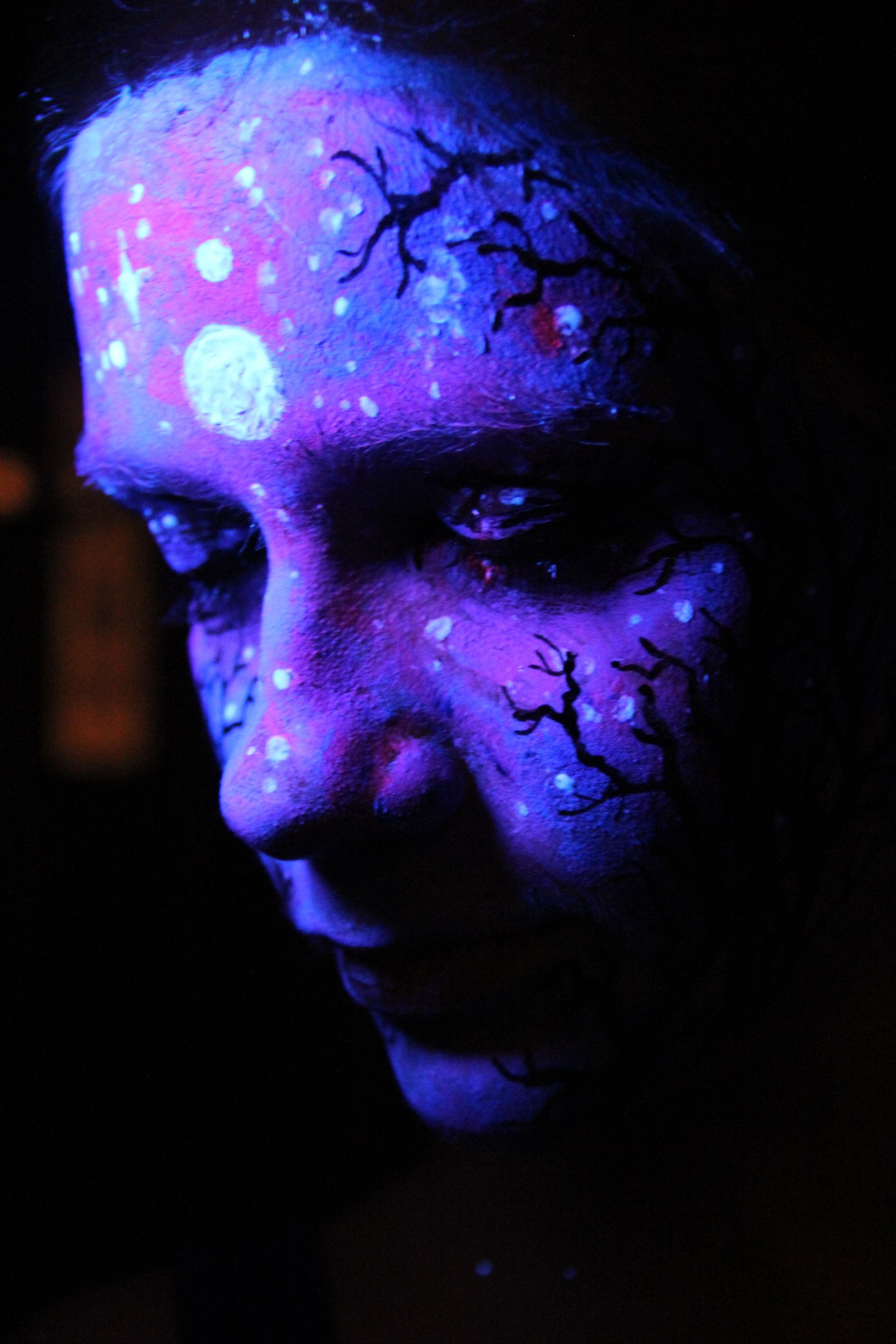Fluorescent body painting - My, Bodypainting, Fluorescence, Creation, Art, , Longpost