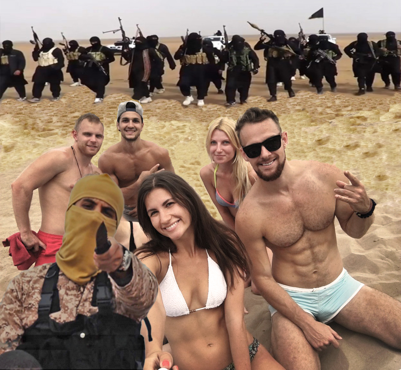 Party on the beach. - My, Beach, Photoshop, ISIS