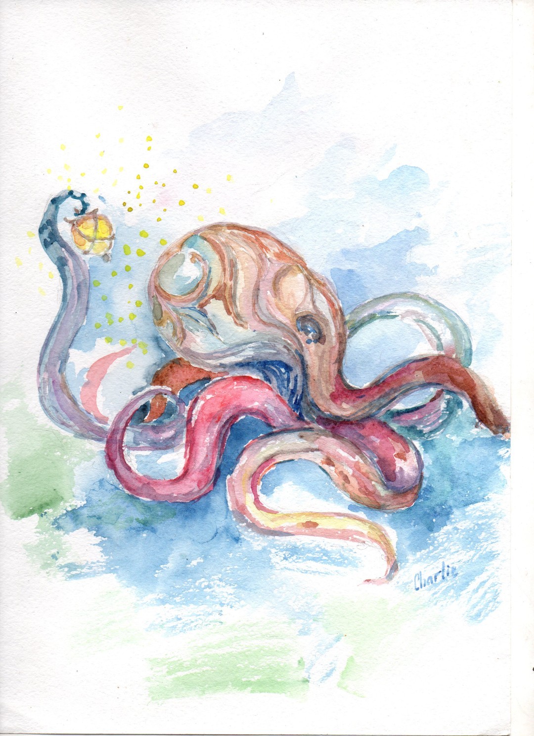 Watercolor work by Charlie. - My, Creation, Watercolor, Longpost