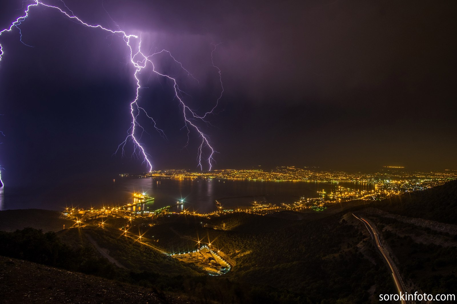 The splendor of the storm. - Thunderstorm, Lightning, Photo, Not mine, Novorossiysk, 7 Winds, Longpost