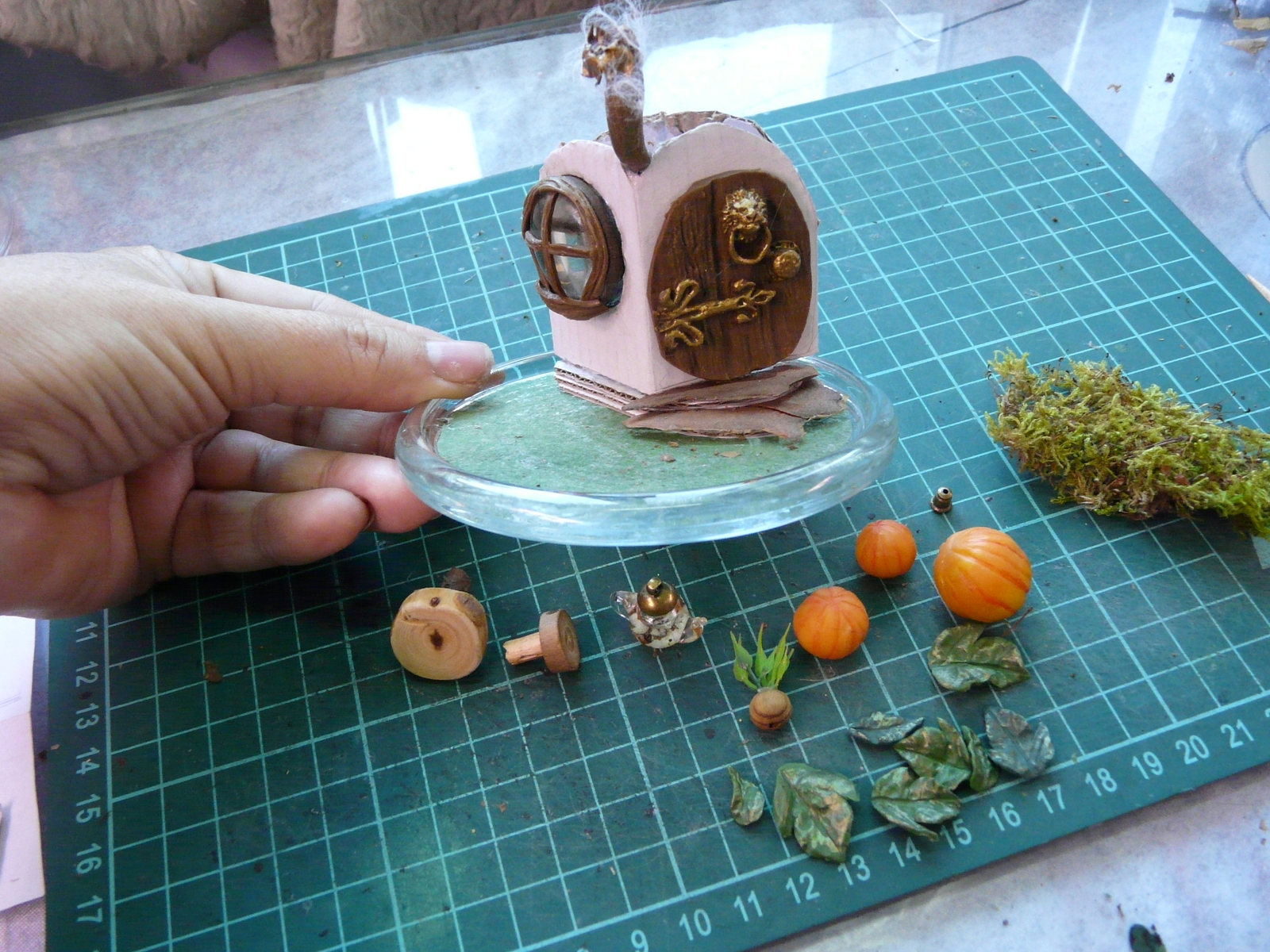 Composition Hobbit House: the process of creation - My, With your own hands, Needlework, DIY gift, Souvenirs, Composition, Process of creation, Longpost, Creation