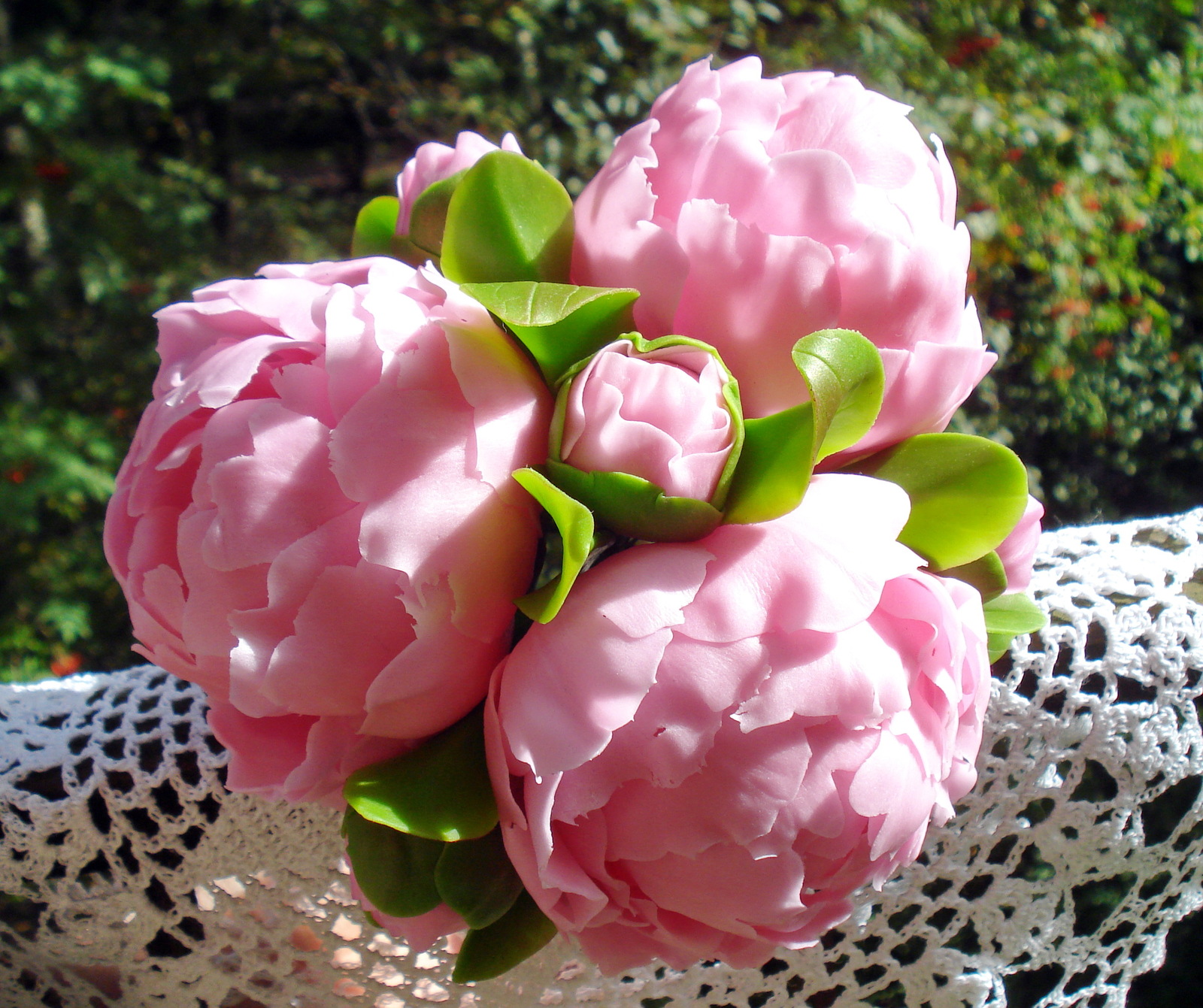 Bouquet with peonies - My, , Bouquet, Peonies, Hobby, Polymer floristry, Longpost